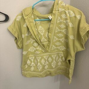 Daily Practice hoodie short sleeve green neon top